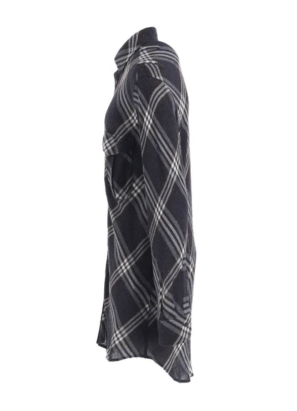 GAUZE PLAID SHOULDER LOOP BLOUSE