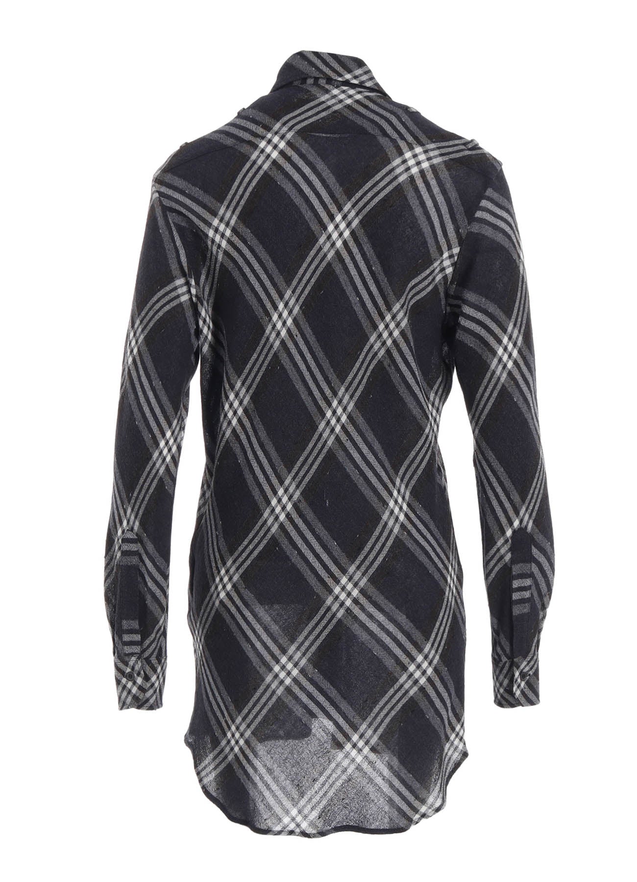 GAUZE PLAID SHOULDER LOOP BLOUSE