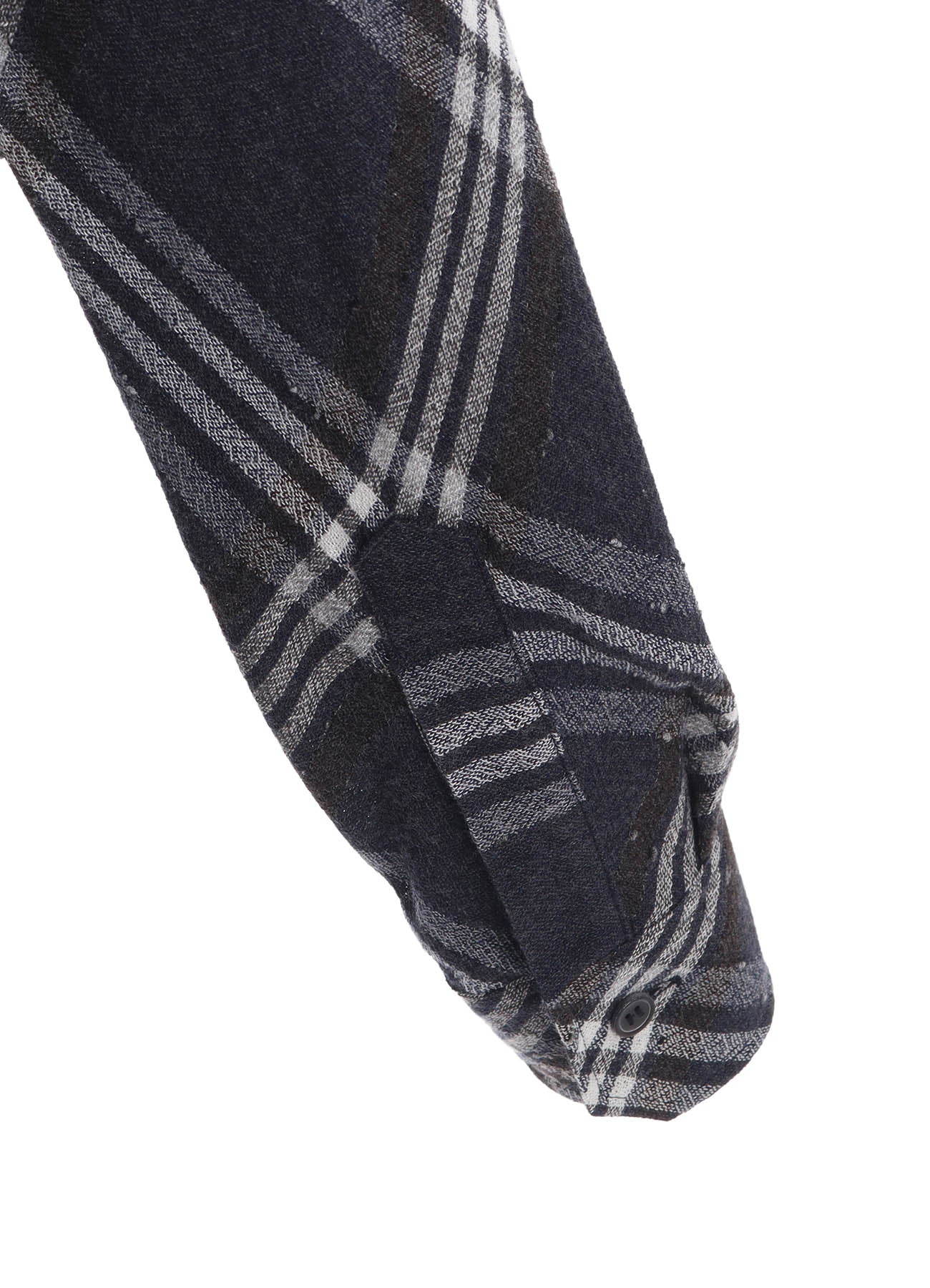 GAUZE PLAID SHOULDER LOOP BLOUSE