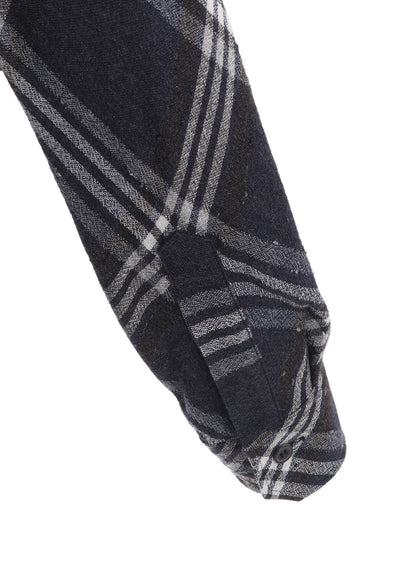 GAUZE PLAID SHOULDER LOOP BLOUSE