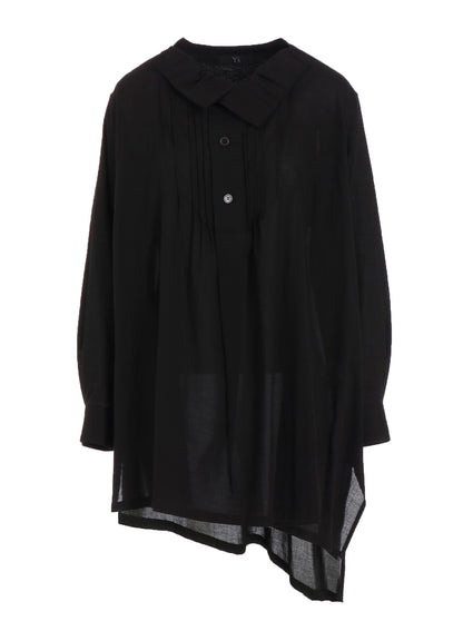 COTTON VIYELLA PINTUCK ASYMMETERIC BLOUSE