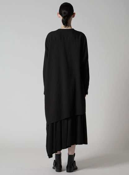 COTTON VIYELLA PINTUCK ASYMMETERIC BLOUSE