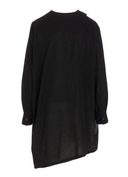 COTTON VIYELLA PINTUCK ASYMMETERIC BLOUSE