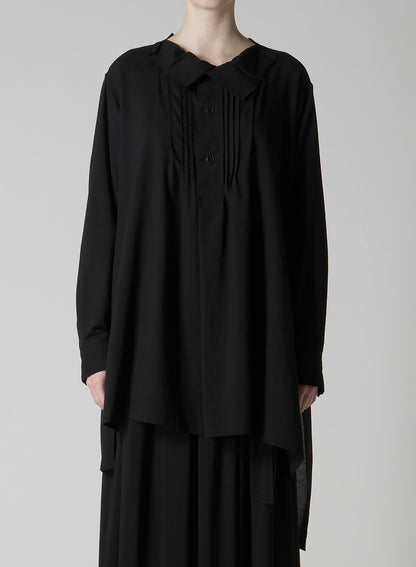 COTTON VIYELLA PINTUCK ASYMMETERIC BLOUSE