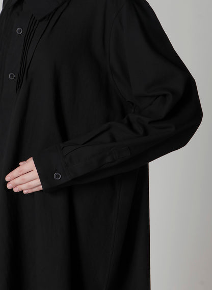 COTTON VIYELLA PINTUCK ASYMMETERIC BLOUSE