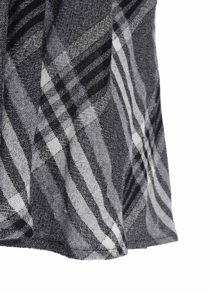 GAUZE PLAID HANGING PLACKET BLOUSE