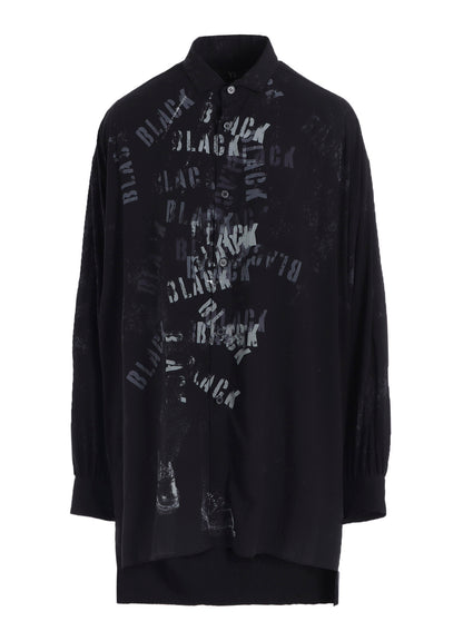 "BLACK" PRINT BIG BLOUSE