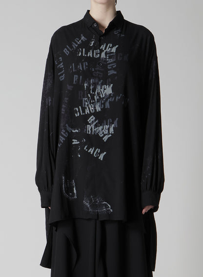 "BLACK" PRINT BIG BLOUSE