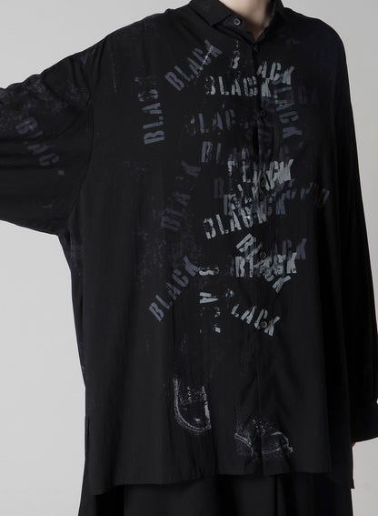 "BLACK" PRINT BIG BLOUSE