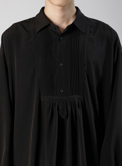 TA/PE SUPER VIYON TUSSER PIN TUCKED BLOUSE