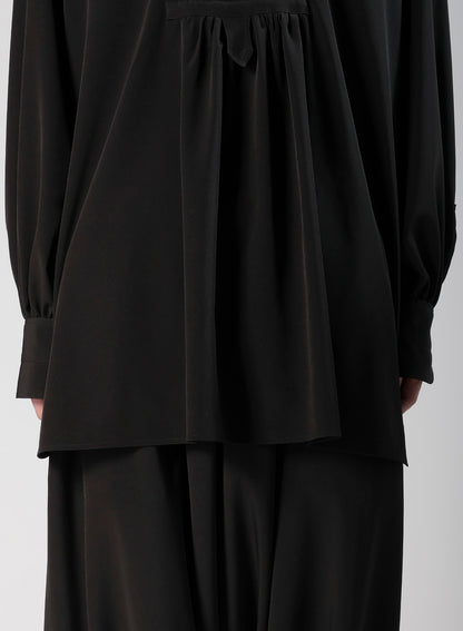 TA/PE SUPER VIYON TUSSER PIN TUCKED BLOUSE
