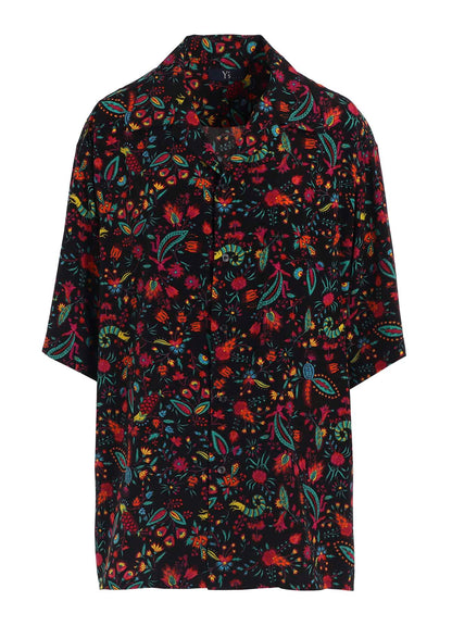 FLOWER PRINT OPEN COLLAR SHIRT