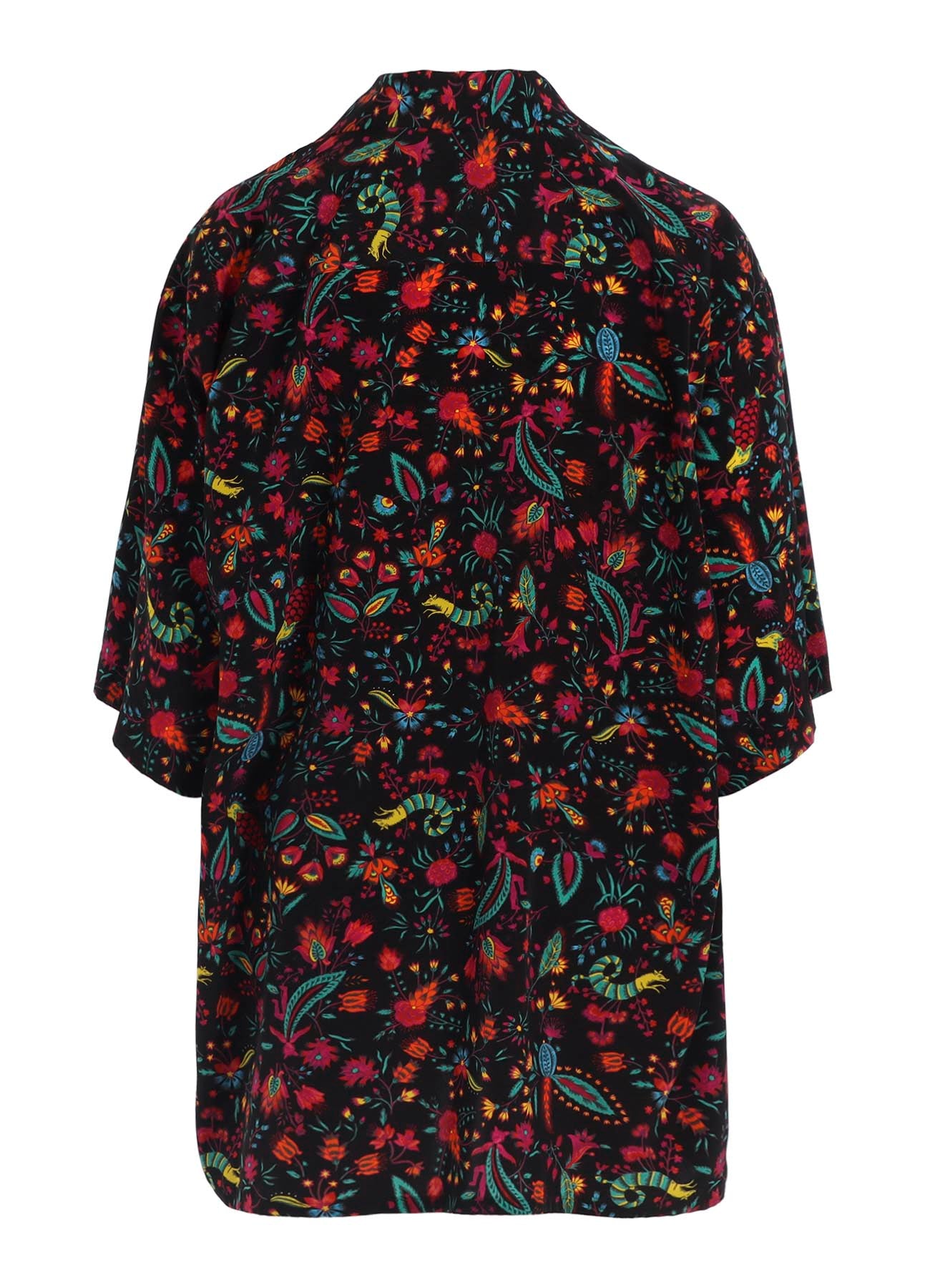 FLOWER PRINT OPEN COLLAR SHIRT