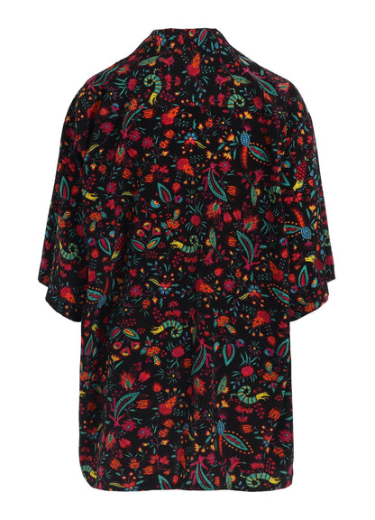 FLOWER PRINT OPEN COLLAR SHIRT