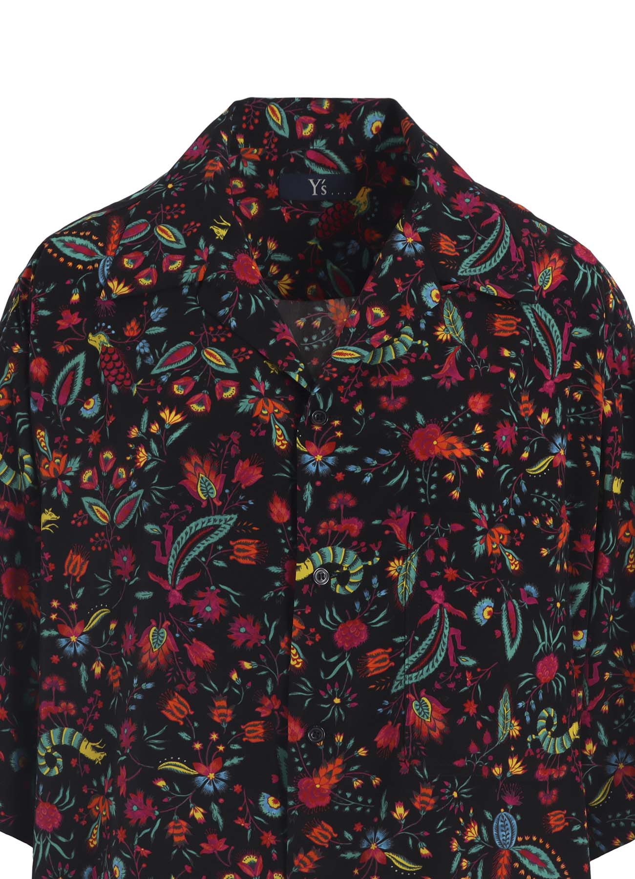 FLOWER PRINT OPEN COLLAR SHIRT