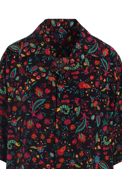 FLOWER PRINT OPEN COLLAR SHIRT