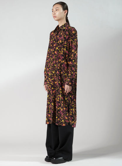 FLOWER PRINT LONG SHIRT