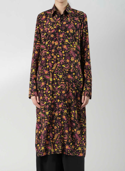 FLOWER PRINT LONG SHIRT