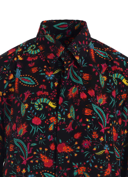 FLOWER PRINT LONG SHIRT