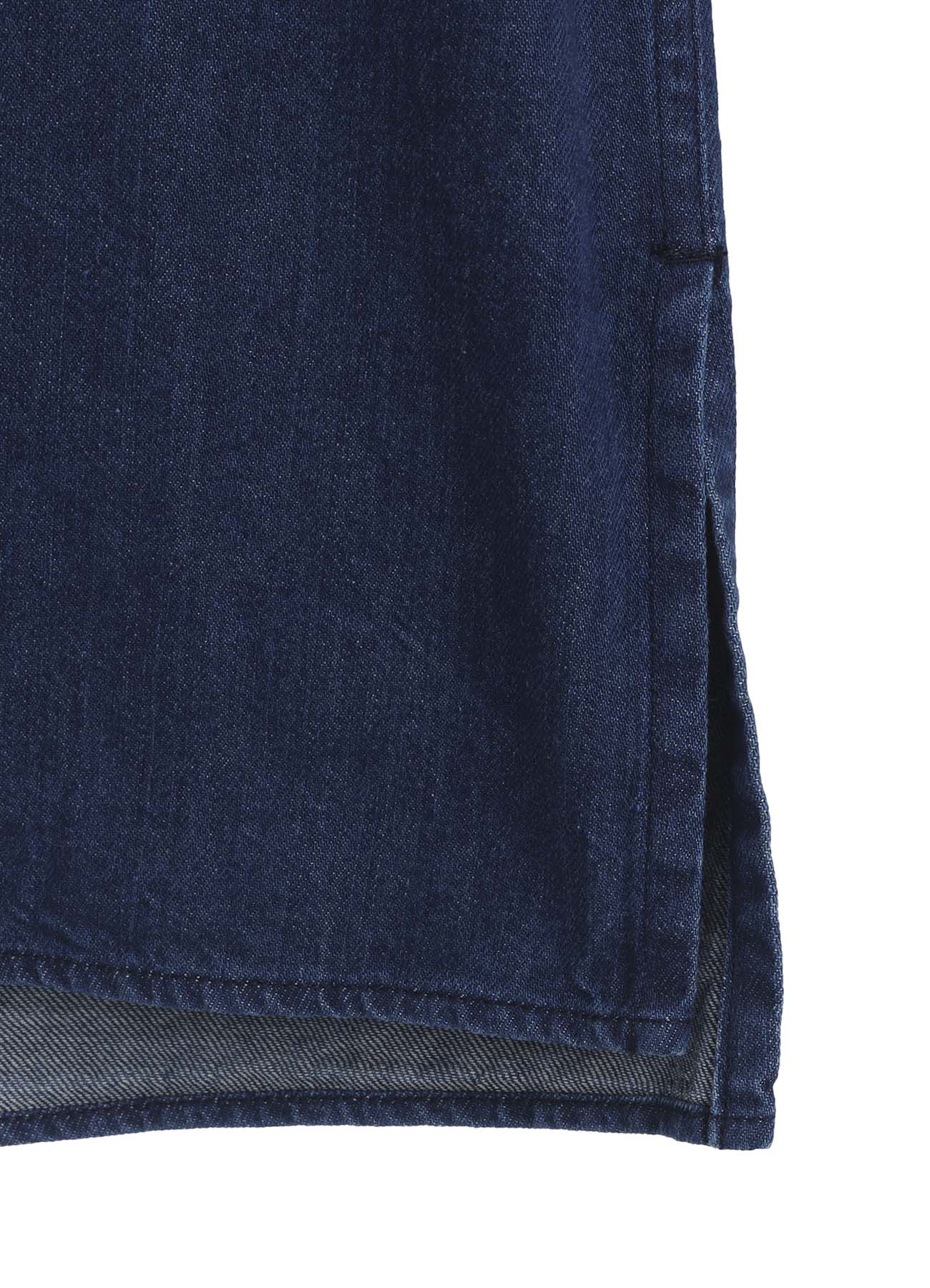 SPOTTED DENIM BIG GOWN BLOUSE