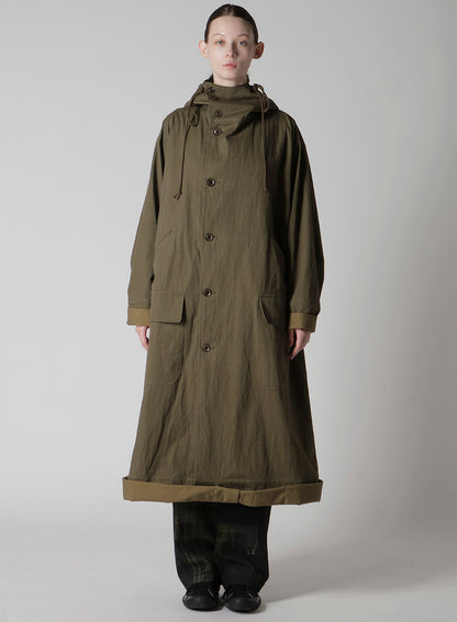 COTTON NYLON GABARDINE MILITARY COAT