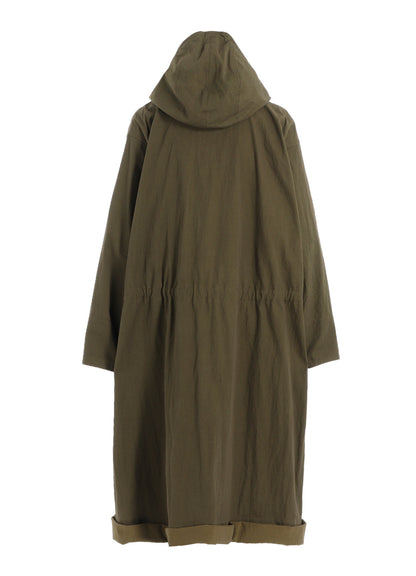 COTTON NYLON GABARDINE MILITARY COAT