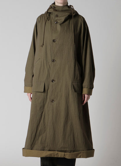 COTTON NYLON GABARDINE MILITARY COAT