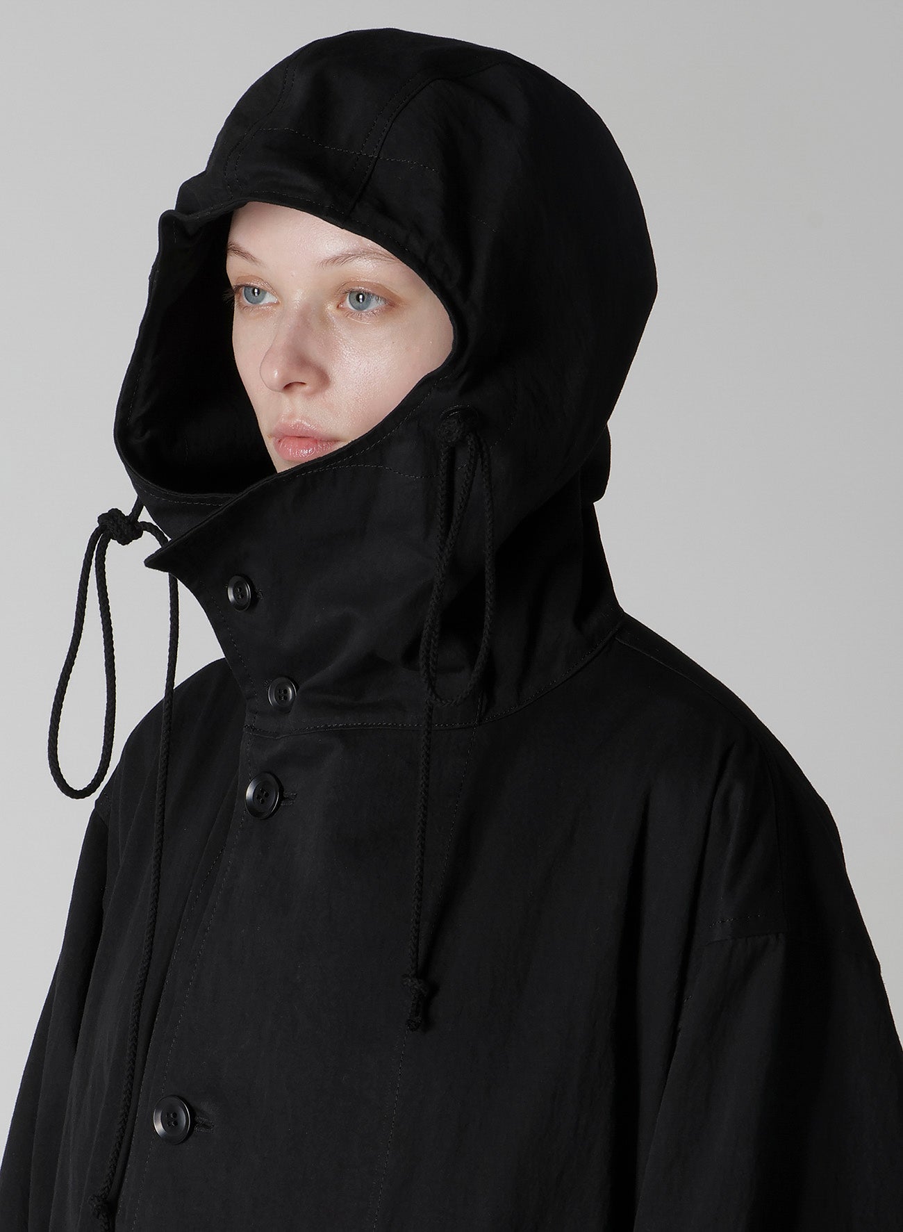 COTTON NYLON GABARDINE MILITARY COAT