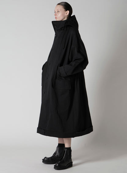 COTTON NYLON GABARDINE MILITARY COAT