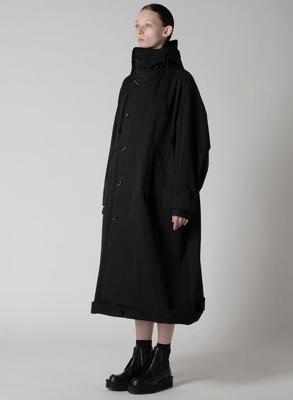 COTTON NYLON GABARDINE MILITARY COAT
