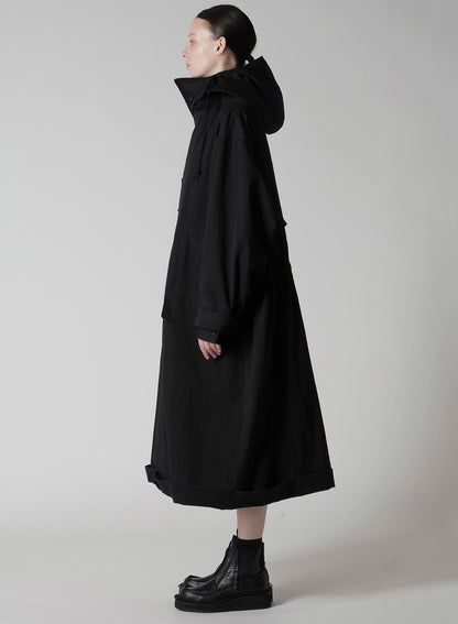 COTTON NYLON GABARDINE MILITARY COAT