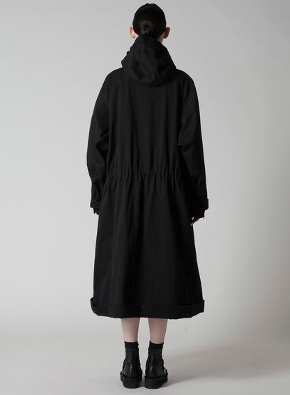 COTTON NYLON GABARDINE MILITARY COAT