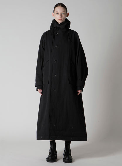 COTTON NYLON GABARDINE MILITARY COAT