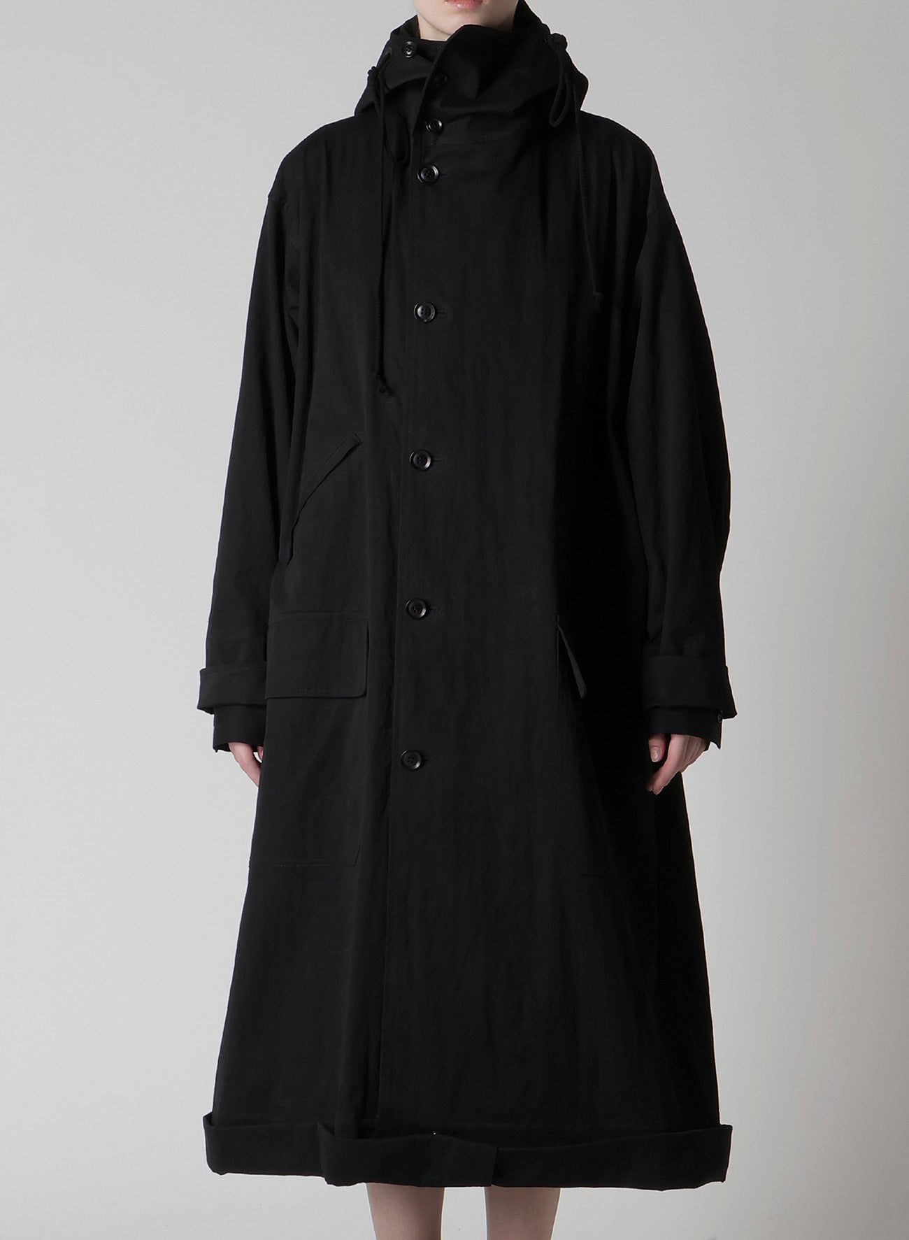 COTTON NYLON GABARDINE MILITARY COAT