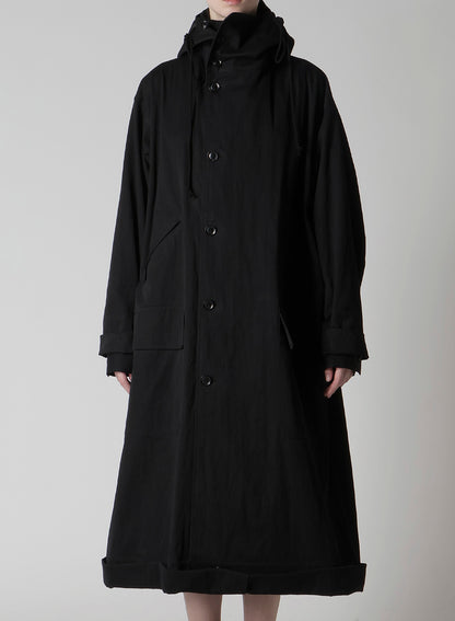 COTTON NYLON GABARDINE MILITARY COAT