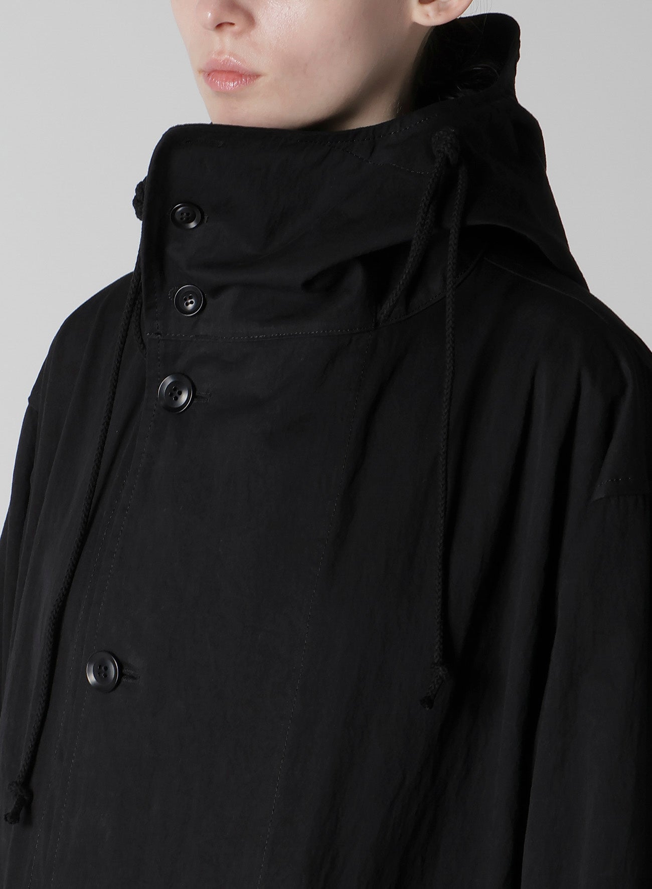 COTTON NYLON GABARDINE MILITARY COAT