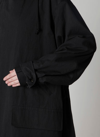 COTTON NYLON GABARDINE MILITARY COAT
