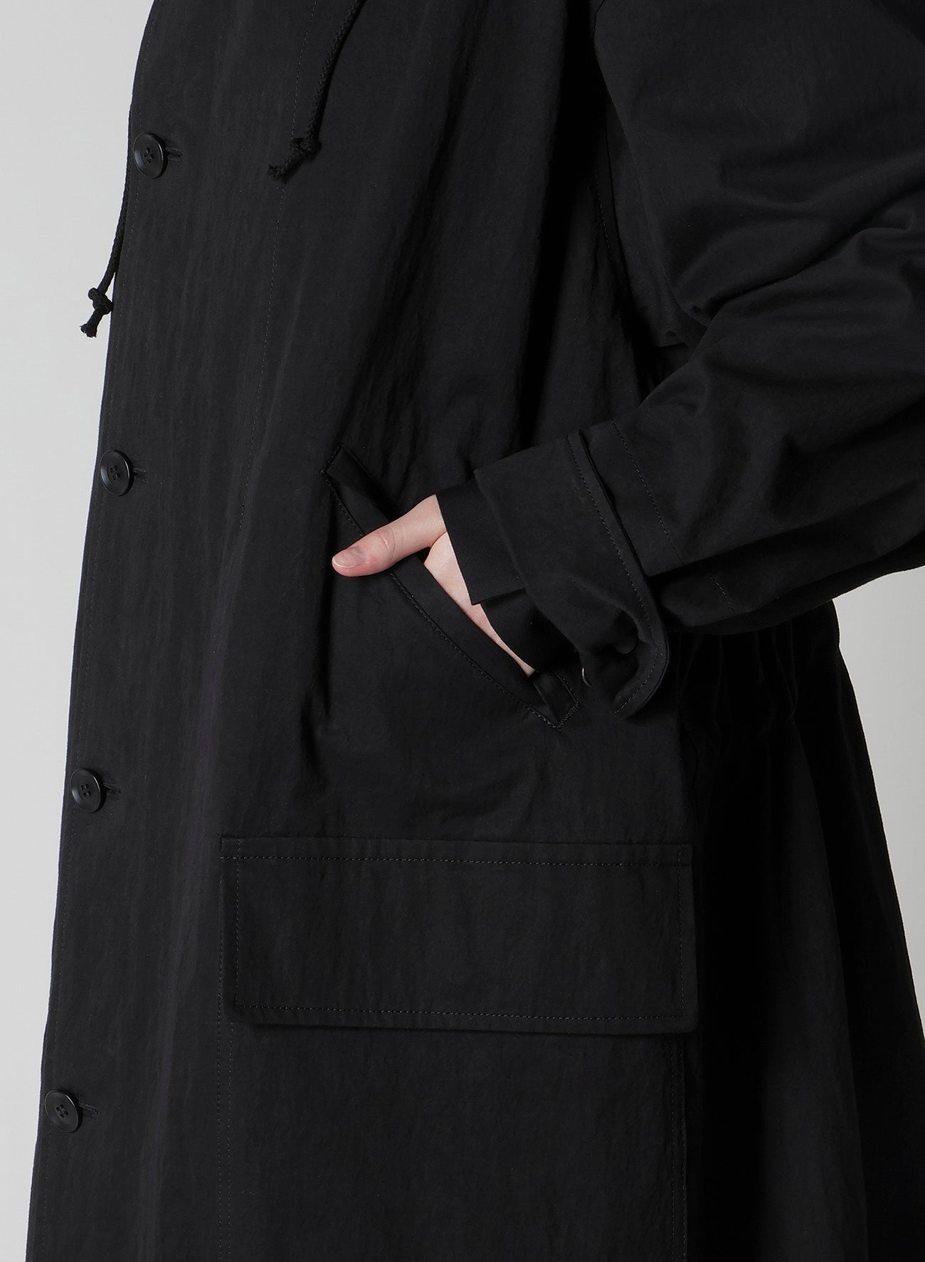COTTON NYLON GABARDINE MILITARY COAT
