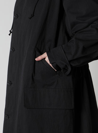 COTTON NYLON GABARDINE MILITARY COAT
