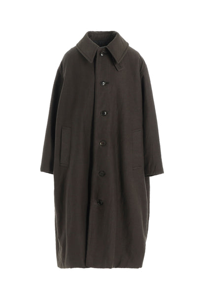COTTON/FLAX MOLESKIN DETACHABLE HOODIE COAT
