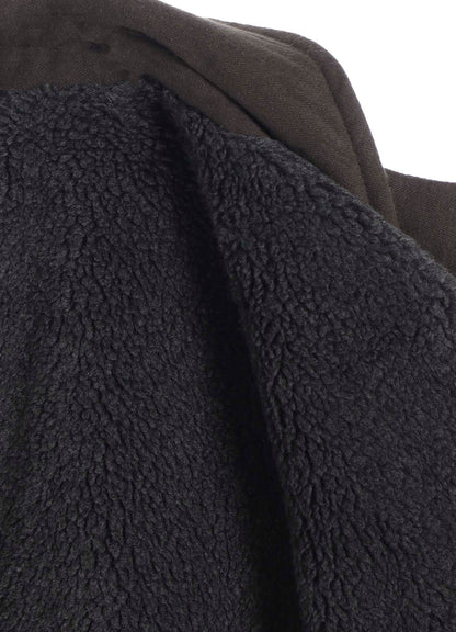 COTTON/FLAX MOLESKIN DETACHABLE HOODIE COAT