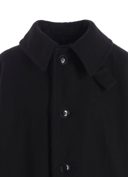 COTTON/FLAX MOLESKIN DETACHABLE HOODIE COAT