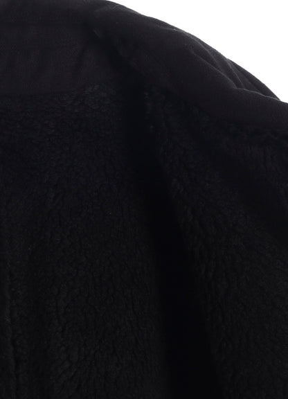 COTTON/FLAX MOLESKIN DETACHABLE HOODIE COAT
