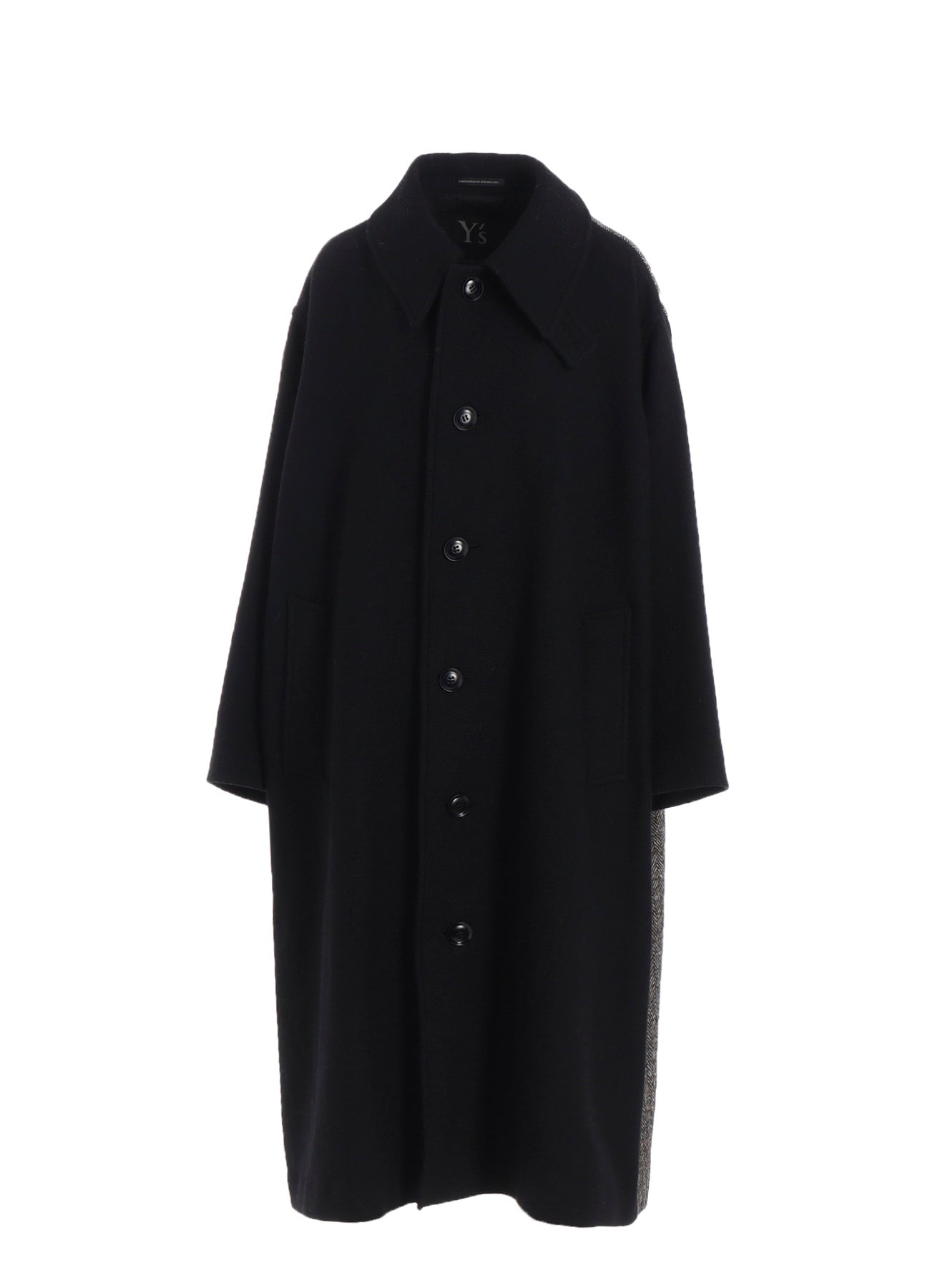 BIG HERRINGBONE DETACHABLE HOODIE COAT