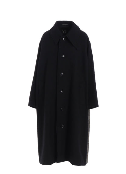 BIG HERRINGBONE DETACHABLE HOODIE COAT