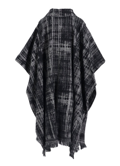 FADED PLAID JACQUARD CLOAK