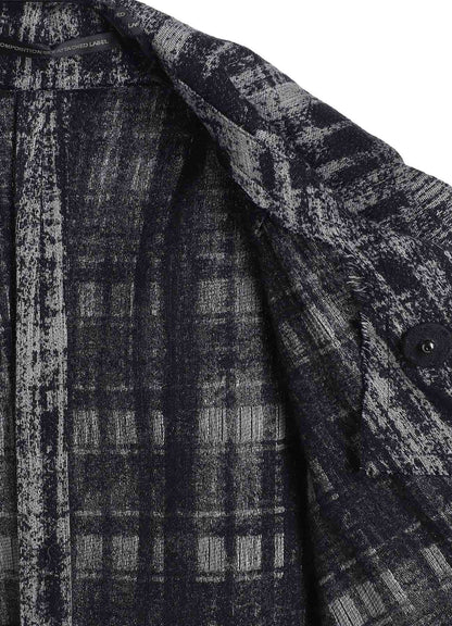 FADED PLAID JACQUARD CLOAK