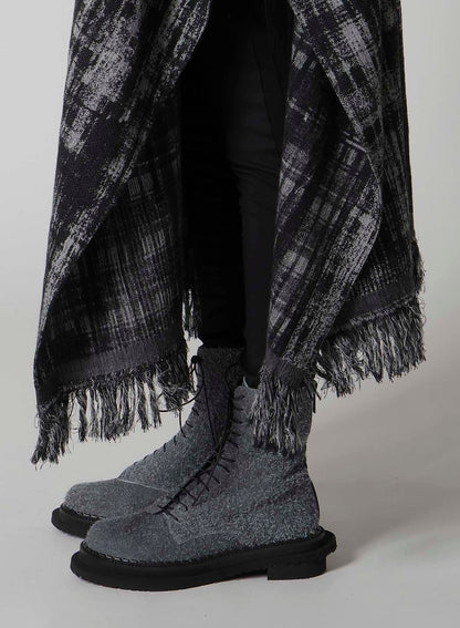 FADED PLAID JACQUARD CLOAK