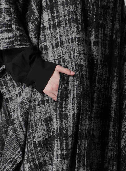 FADED PLAID JACQUARD CLOAK