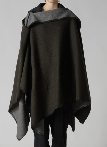 W/NY REVERSIBLE JERSEY ASYMMETERIC CAPE